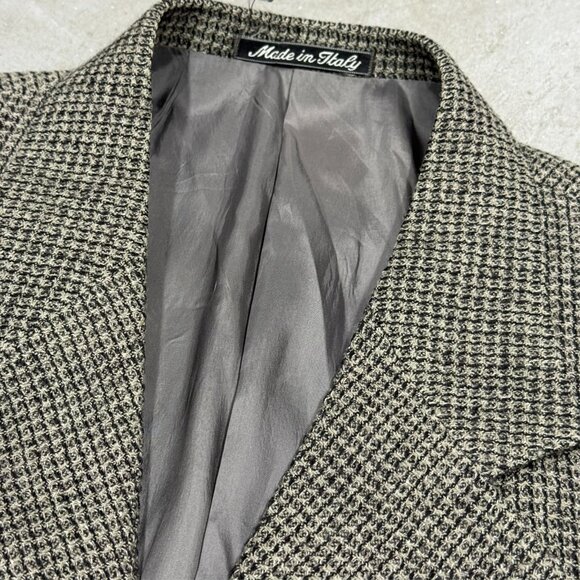 Vintage Valentino Tweed Blazer Wool Sport Coat Made in Italy Beige 42L - Picture 5 of 8